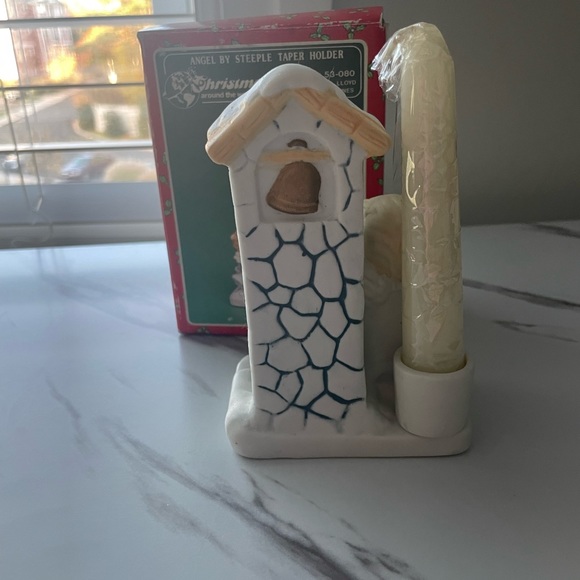 Vintage Christmas Angel steeple taper candle holder - Picture 5 of 6